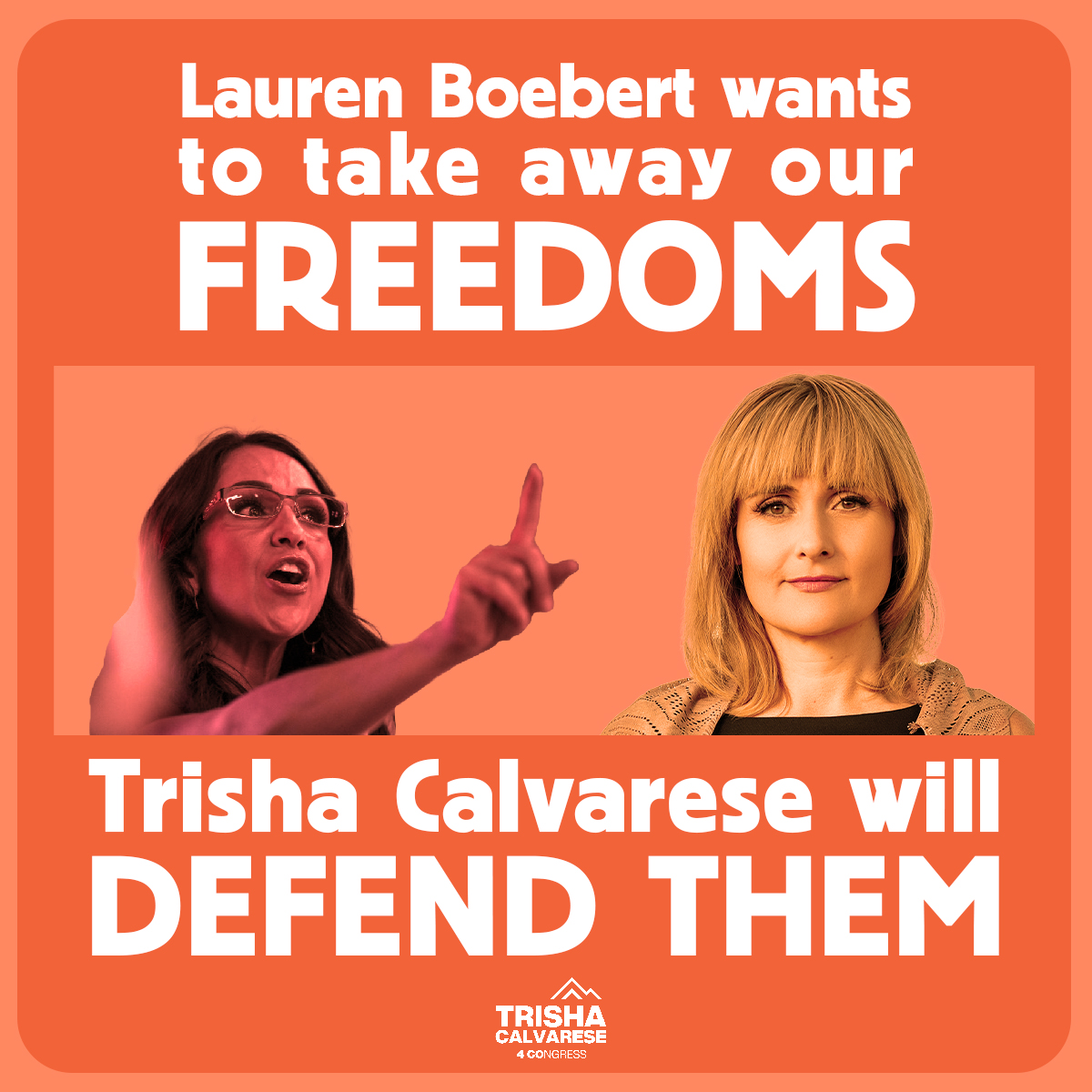 trisha4colorado's tweet photo. For someone who talks a lot about freedom, Lauren Boebert sure has done a lot in Congress to undermine it. Trisha will always have our backs and will work tirelessly to protect the rights of women. —Team Trisha https://t.co/FrEBAXk2qm