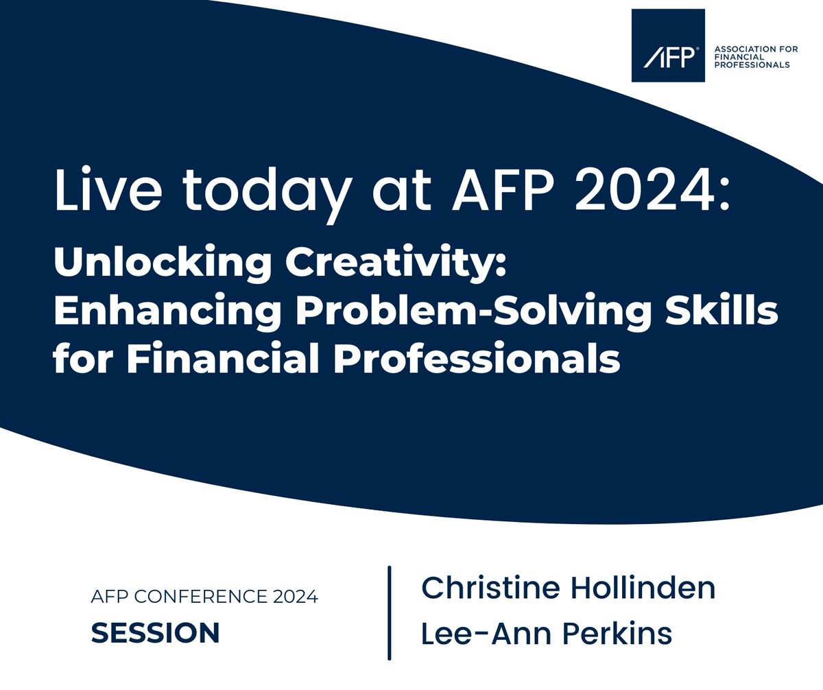 Our CEO Christine Hollinden is live at AFP 2024 presenting "Unlocking Creativity: Enhancing Problem-Solving Skills for Financial Professionals" with treasury professional extraordinaire Lee-Ann Perkins.
Thanks to all joining this insightful session! #AFP2024 <a href="/AFPonline/">AFP</a>