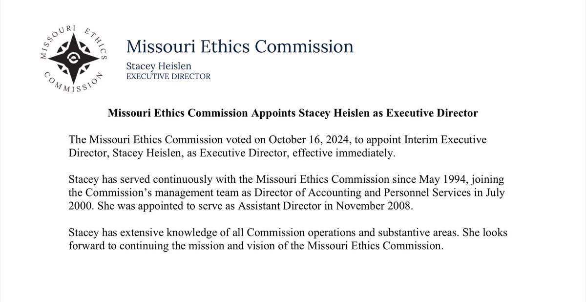 Missouri Ethics Commission tweet media