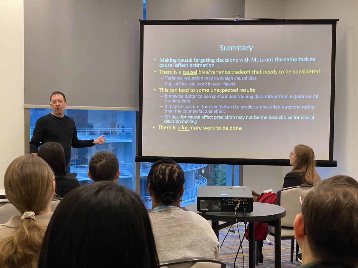 dirkvandenpoel's tweet image. I am kicking off my 2nd Day at the 2024 INFORMS Annual Meeting in Seattle, WA with the spotlight session of the IJDS (INFORMS journal on #DataScience). Great first talk by Dr. Foster Provost (NYU) #CausalModels #ORMS @INFORMS @INFORMS2024