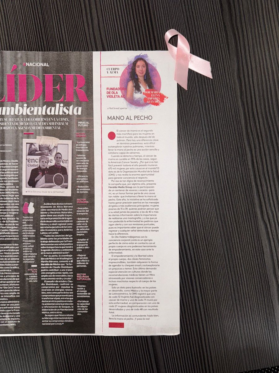 MaElenaEsparza's tweet photo. Empoderamiento y libertad: dos claves feministas que reivindicamos en @OlaVioletaAC ante el #CáncerDeMama, el segundo más mortífero para las #Mujeres. #HazloBien, la mano al pecho, con @heraldodemexico, te invitamos a #Autoexplorarte
Mi columna 📰👇
https://t.co/ouGGTm8sve https://t.co/gMnZamqUid