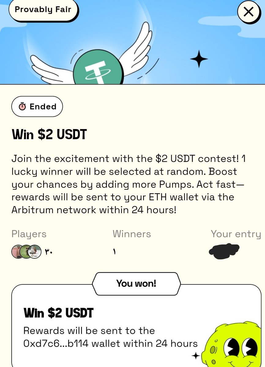 Arminsterio's tweet photo. @PumpMoonDrops @telegram It's great, at first I thought it was a scam, but then I won and he deposited Tether Arbitrum token to me. This is great. https://t.co/ofrhJq6wty