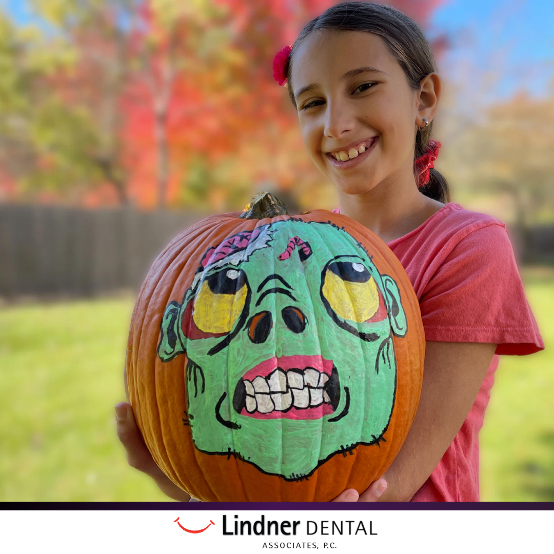 🎃 Look at Clare’s incredible pumpkin! She painted a spooky zombie, and we’re absolutely loving it! 🧟‍♀️ Such a creative entry for our pumpkin contest—so good! 

#happyhalloween #lindnerdental #bedfordnh #pumpkindesigncontest