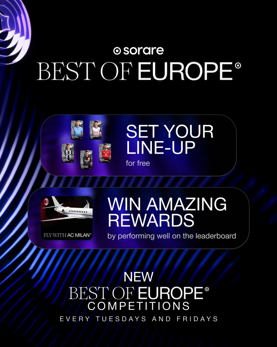 🤯 ¡SORTEAZO EXPRESS!

🎟️ CONSIGUE 2 ENTRADAS VIP para el BARCELONA-BAYERN de miércoles en el ESTADI OLÍMPIC.

👀 Requisitos:
✅ Dar RT a este tweet
✅ Responder a este tweet con una captura de tu alineación en @sorare en la competición Best of Europe. ¡Todo gratis!

🔗 Link para