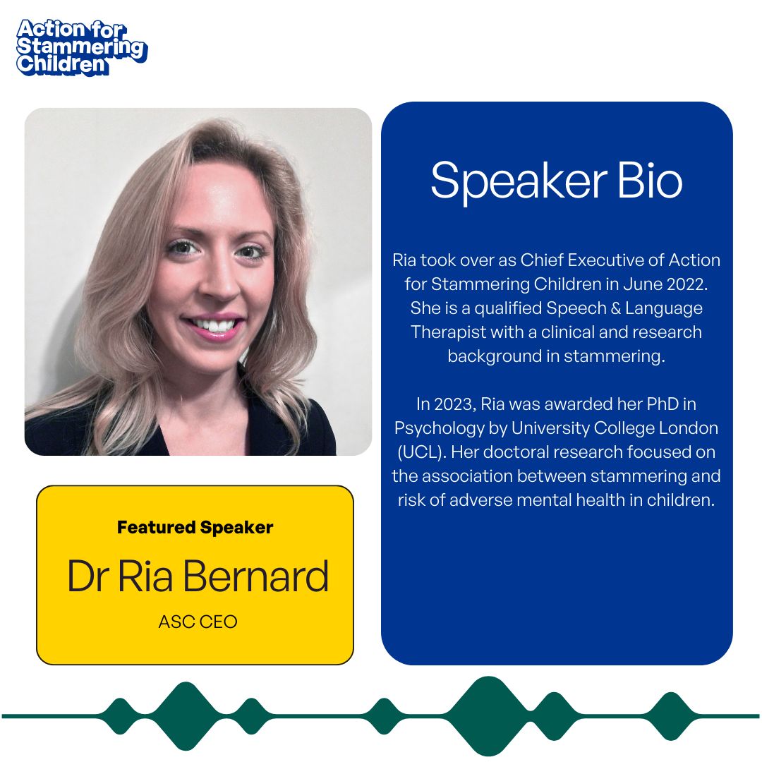 Exciting Announcement! 

Meet the speakers for our upcoming #ASCWebinar on 23rd October! We're launching the Stammer Awareness Toolkit designed for primary schools.

Speakers include:
👩‍🏫 Natalie Carver – ASC Trustee
👨‍🎓 Ozair Surti – Youth Panel Member
👩‍🔬 Dr Ria Bernard – ASC CEO