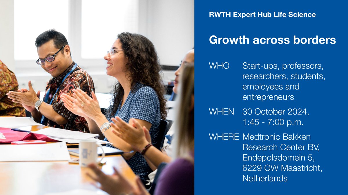 RWTH Innovation (@rwthinnovation) on Twitter photo Join our seminar "Growth across borders" in the #RWTHExpertHub #LifeScience | Are you a start-up, researcher, professor, student or staff at <a href="/RWTH/">RWTH Aachen</a> or <a href="/UniklinikAachen/">Uniklinik RWTH AC</a> & want to explore cross-border opportunities for entrepreneurs?
Register now: lifeteczone.nl/bijeenkomst/se…
#ESCNRW Join our seminar "Growth across borders" in the #RWTHExpertHub #LifeScience | Are you a start-up, researcher, professor, student or staff at <a href="/RWTH/">RWTH Aachen</a> or <a href="/UniklinikAachen/">Uniklinik RWTH AC</a> & want to explore cross-border opportunities for entrepreneurs?
Register now: lifeteczone.nl/bijeenkomst/se…
#ESCNRW