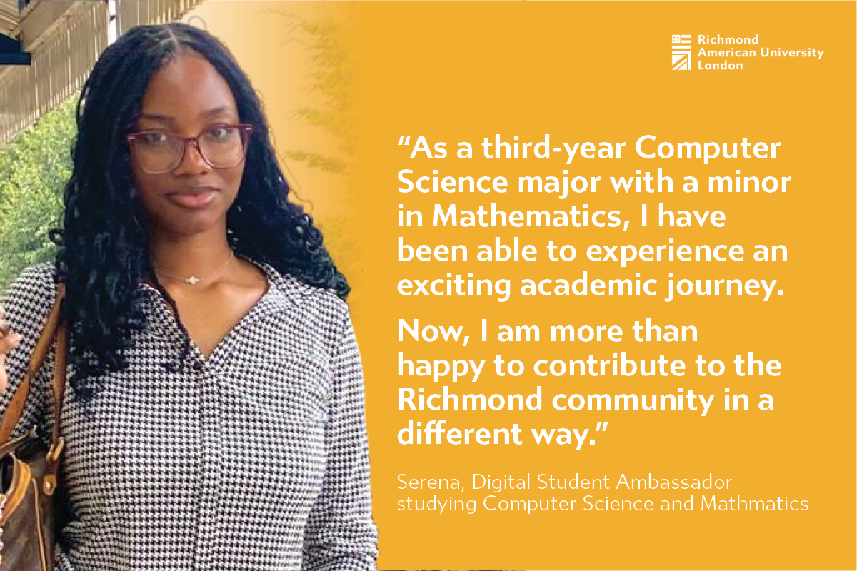 Meet Serena, our new Digital Student Ambassador! 🌟 

She's ready to blend tech, art, and community at Richmond. Check out her blog post to learn more about her journey! 

🔗 bit.ly/3U8h7Sd 

#StudentAmbassador #HigherEducation #RichmondUniLdn