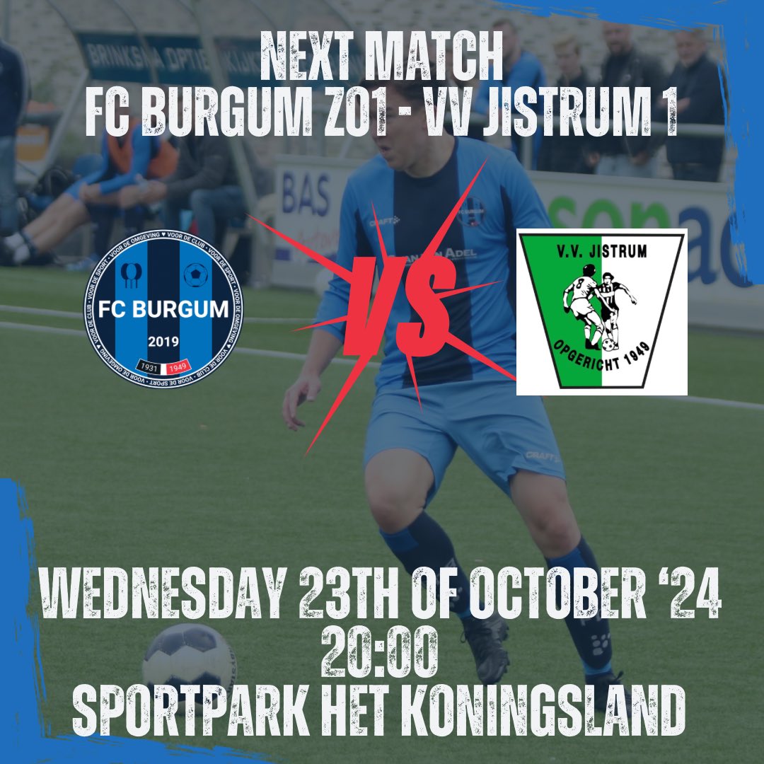Woensdagavond spelen wij een oefenwedstrijd tegen zaterdag 1e klasser vv Jistrum. Een leuke uitdaging voor onze mannen!