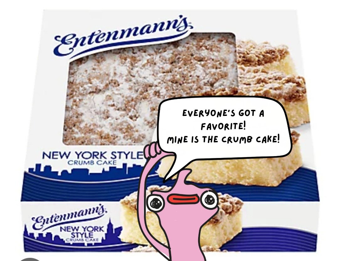 LormTheWorm's tweet photo. @Entenmanns A month supply of crumb cake for Lorm? 👀👀👀👀👀@Entenmanns https://t.co/wnCa31ooO2