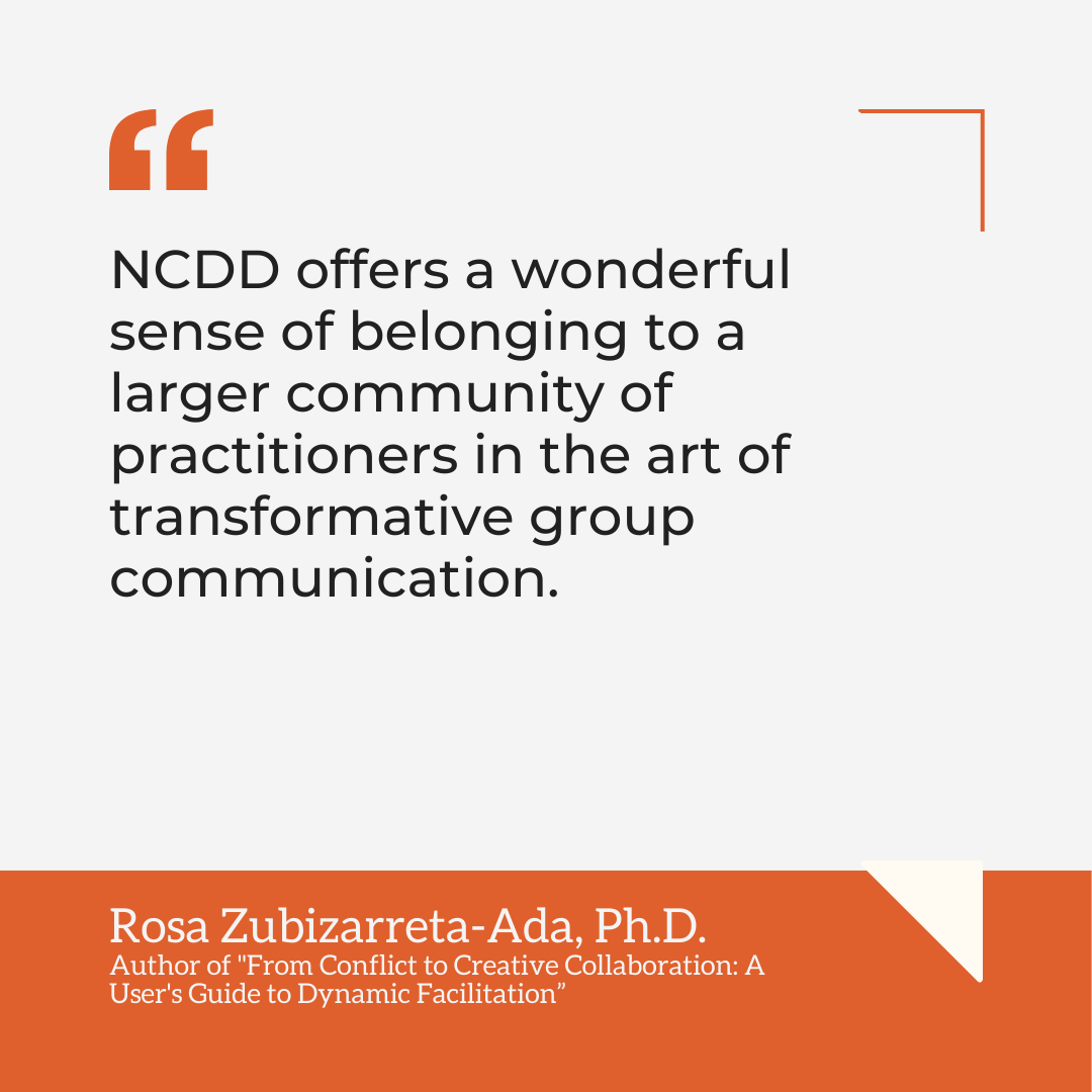 ncdd's tweet photo. NCDD offers a welcoming space for practitioners dedicated to the art of transformative group communication. Join us to connect with others who are passionate about creating meaningful change through dialogue. Become a member today! #demopart #listenfirst #ncdd #disagreebetter https://t.co/ITTtQYuZxc