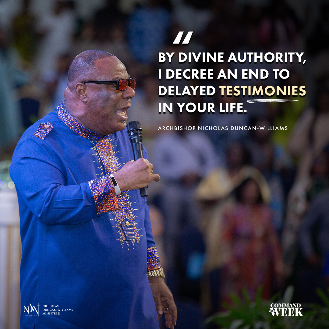 Your testimony will manifest on time. He who watches over Israel neither sleeps nor slumbers (Psalm 121:4). Regardless of the pain or the challenges, the Lord will come through for you.

#CommandYourWeek #ArchbishopNick