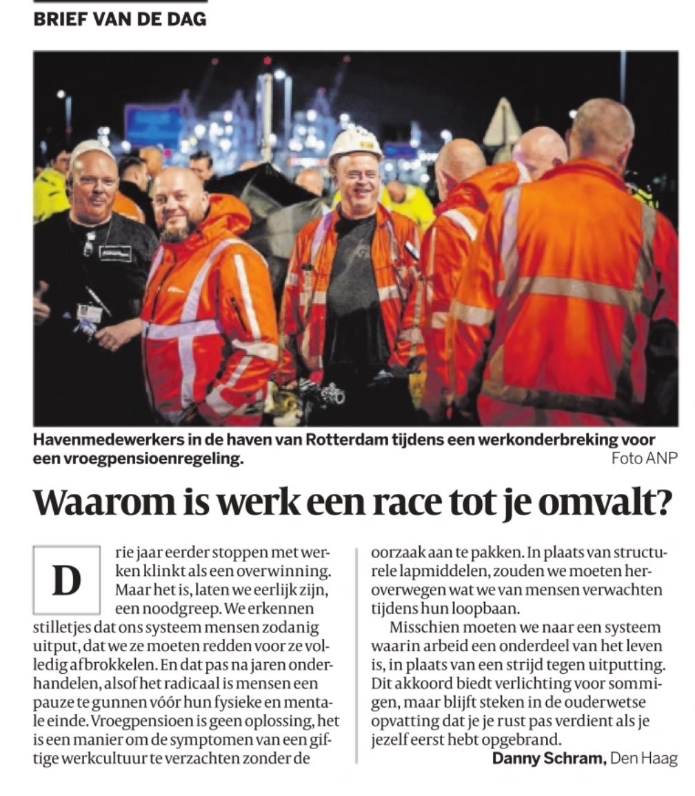 Westrik's tweet image. Blik op #werk. 
#loopbaan #systemen #vroegpensioen