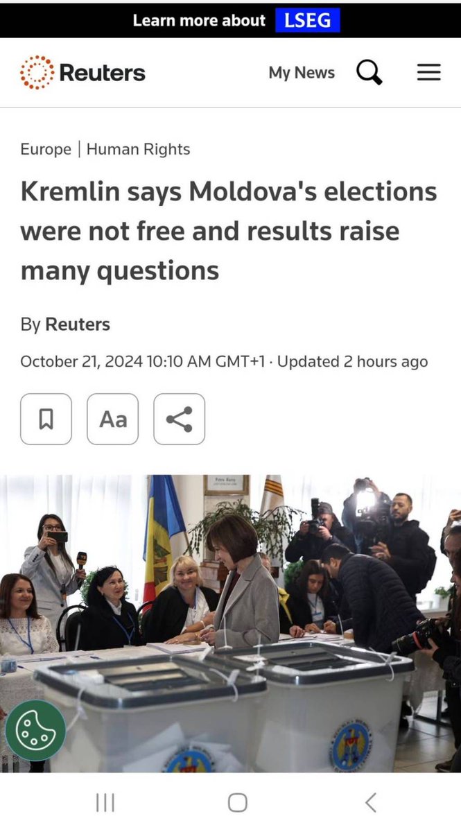 StratcomCentre's tweet image. After Russia gets caught intervening at an absolutely unprecedented level in Moldova&apos;s elections, @Reuters lifts the most ridiculously verbatim Russian disinformation narrative direct from the Kremlin handbook.

What&apos;s going on at Reuters??