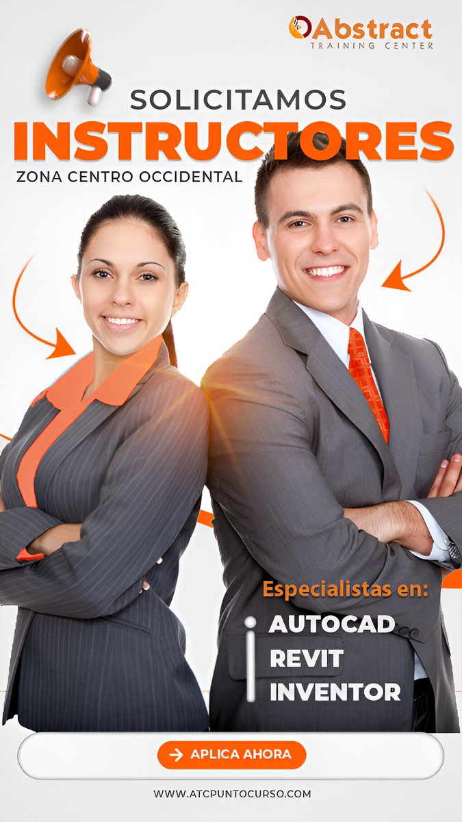 Buscamos Instructores del sector AECO especialistas en REVIT, AUTOCAD E INVENTOR!! Si vives en el Estado Zulia y cumples con los requisitos envía tu síntesis al correo desarrollate@atcpuntocurso.com o comunícate al WhatsApp wa.link/tsr0vo