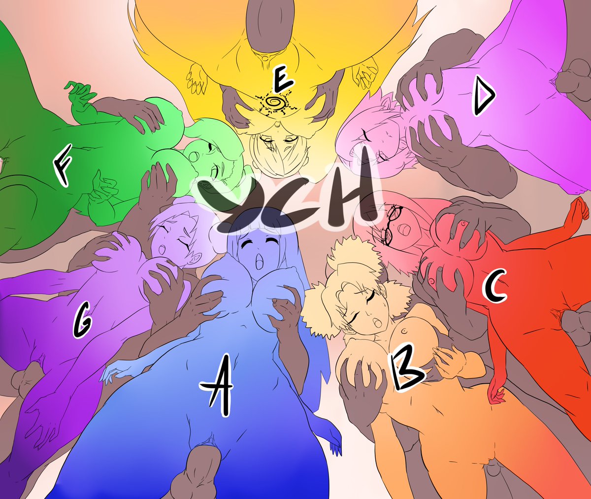 Step into this electrifying group YCH, where 7 characters share an intimate, vibrant moment!
link---->ych.art/auction/168406…