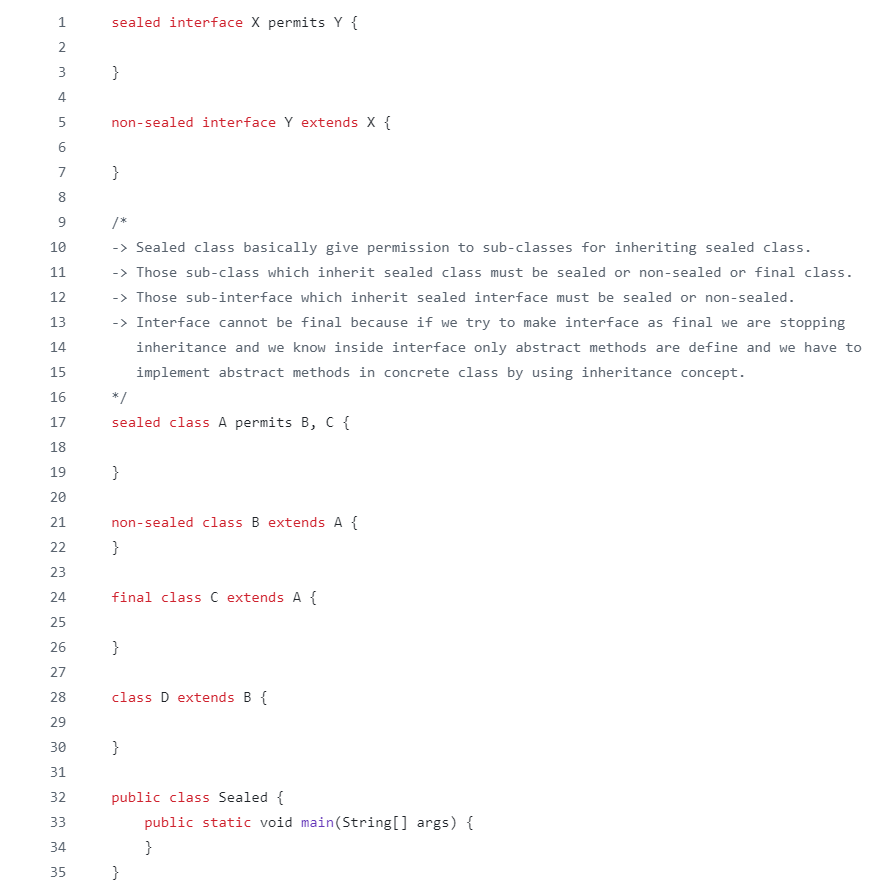 Rishabh210305's tweet image. Delving into Java Concepts: Sealed Classes! 🚀

Check out my GitHub for more insights and examples: [github.com/CODEWITHRISHU2…]
#Java #SealedClasses #Programming #Tech #Learning