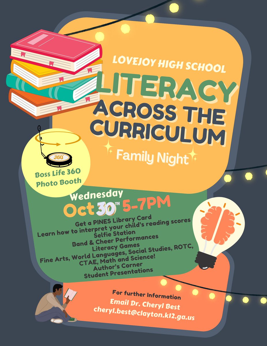 We are getting ready for our annual Literacy Across the Curriculum Night on October 30, 2024 @ 5:00-7:00 PM! We have so many great activities planned for our community of learners and their families.
