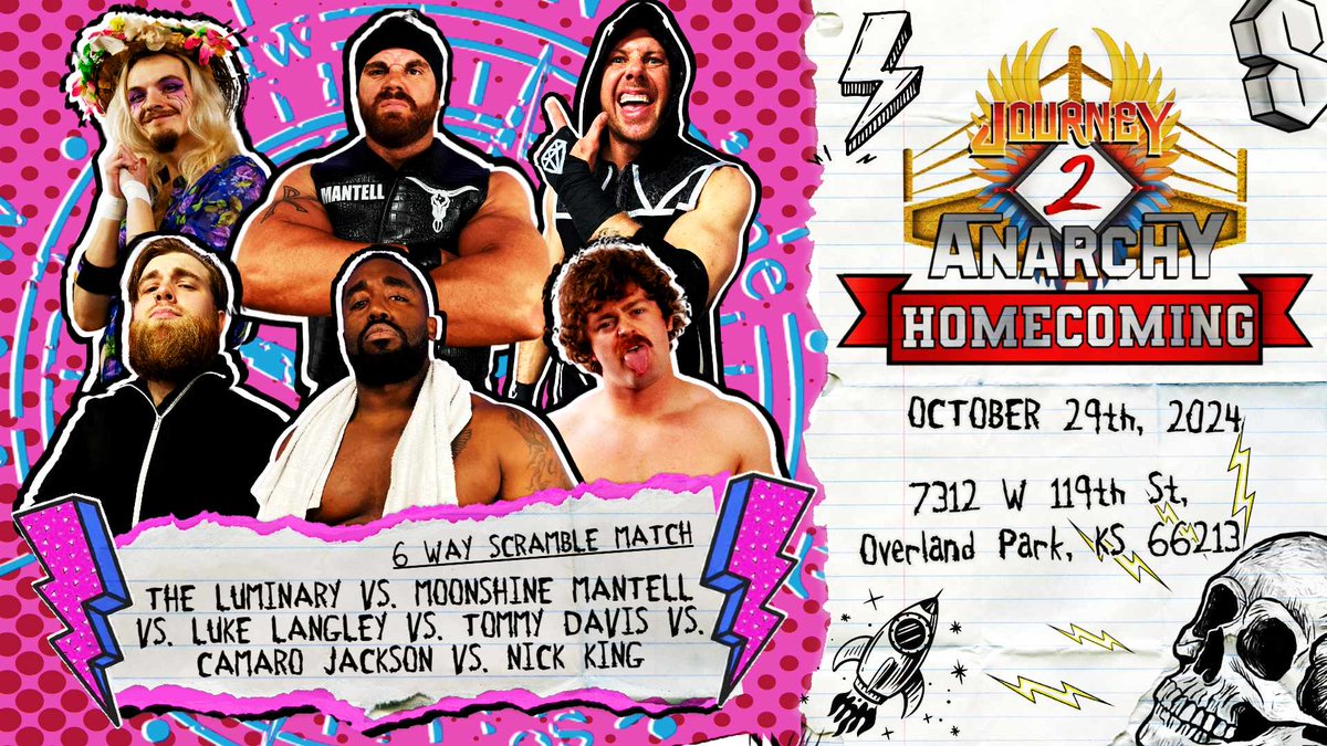 stlanarchy's tweet photo. The final match announcement for Journey 2 Anarchy and it's a big one.  A Journey Pro tradition continues as we present a loaded scramble.   Up and comers and all stars battle it out on Oct 29th.   https://t.co/V5S8GGjTLP for 🎟. https://t.co/u2KGOIpSjU