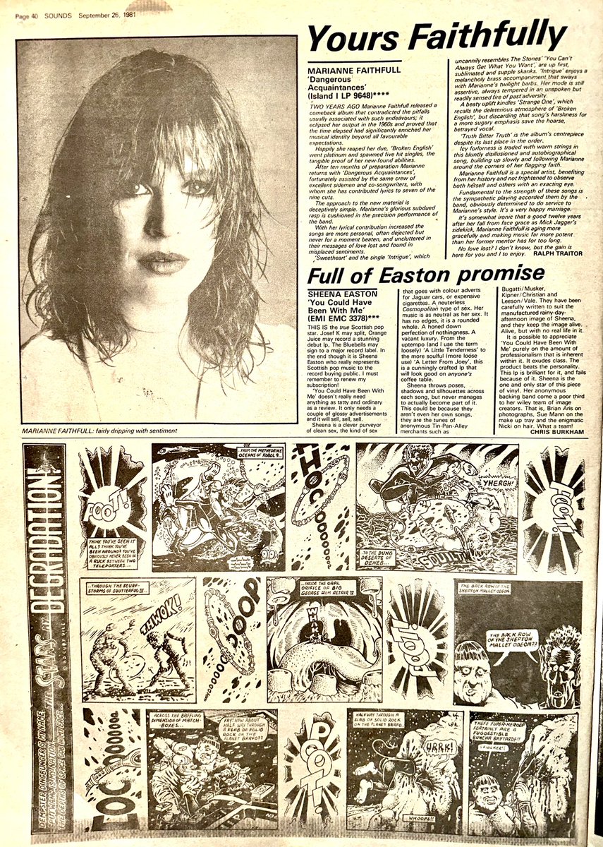 ZoundsAbound's tweet image. A 5⭐️ LP review for ‘Aufgeladen Und Bereit Fur Action Und Spass’ by #TheFireEngines from Chris Burkham

Solid LP reviews too for @IanDuryOfficial #TheResidents #PeterBaumann #Japan #ThePassions @genesis_band &amp;amp; @Faithfull_M 

Sounds Sep 26th 1981