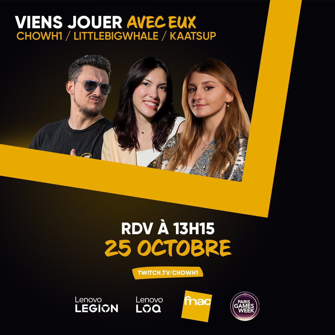 CHOWH1_'s tweet photo. 📢 ULTRAS 📢

RDV à la #PGW24 ce vendredi 25 octobre vers 13h sur le stand @Fnac en partenariat avec @LenovoLegionFR !

Avec @LittleBigWhale &amp; @Kaatsup on vous fera monter sur scène pour jouer avec nous ! 🥊

(Une GROSSE surprise arrive 👀) #TeamLegion

Collaboration commerciale https://t.co/85T7DakGtX