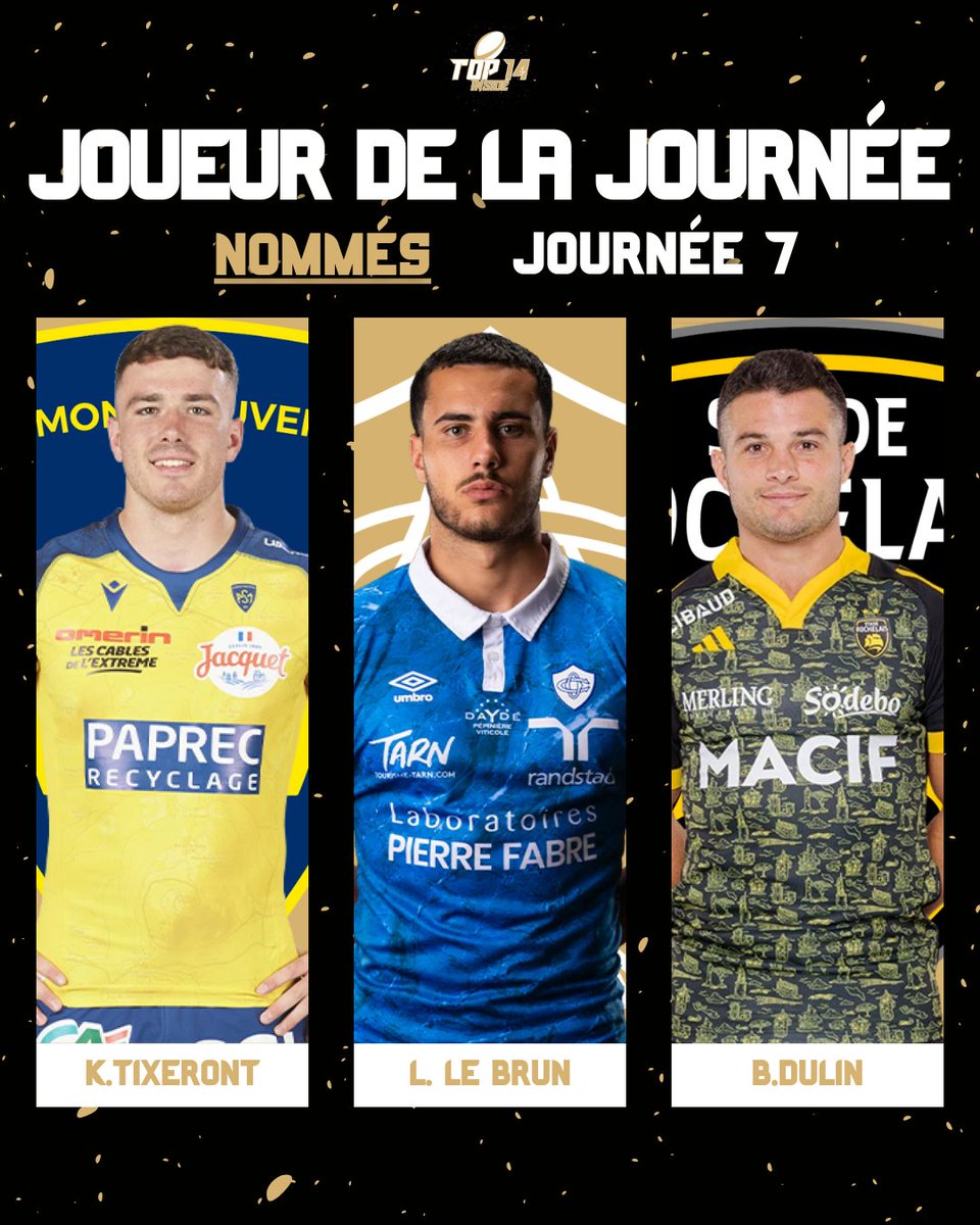 TOP14_inside's tweet photo. 🛑 𝗜𝗟 𝗘𝗦𝗧 𝗟'𝗛𝗘𝗨𝗥𝗘 𝗗𝗘 𝗩𝗢𝗧𝗘𝗥 𝗣𝗢𝗨𝗥 𝗟𝗘 𝗝𝗢𝗨𝗘𝗨𝗥 𝗗𝗨 𝗪𝗘𝗘𝗞𝗘𝗡𝗗 !!

Tixeront intenable !! 👀💥

Le Brun en maestro ! 🎩✨

Brice Dulin impérial !! 👊🏻🥵

#R92AB | #ASMRCV | #COSFP | #RCTMHR | #USAPLOU | #SPST | #SRUBB | #Top14 https://t.co/D0itHijzcp