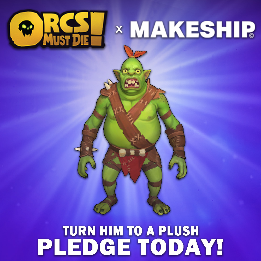 OrcsMustDie's tweet photo. If you're a fan of Orcs Must Die!, then you won't want to miss out on our latest team-up with @Makeship.

Starting today, you can pledge to be part of our campaign and make this light orc a real life plushie!

Pledge today using the link below.
🧸https://t.co/eWgfyykxL8 https://t.co/TgkMQHVNp3