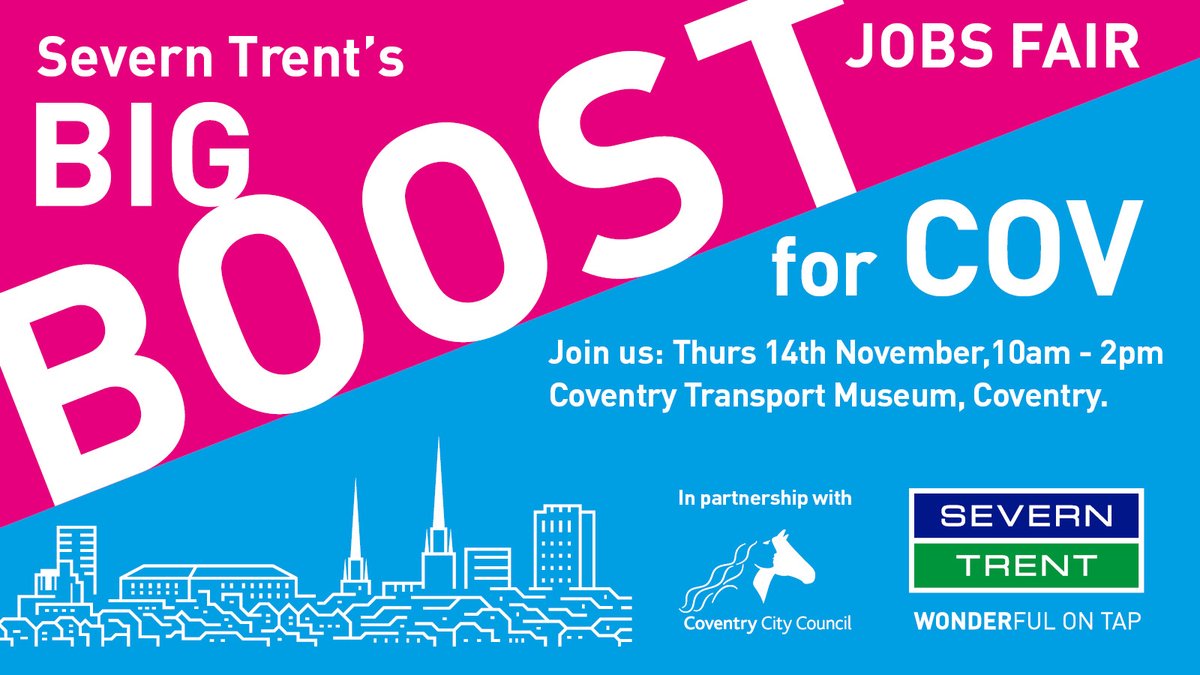 Birmingham ✅ Derby ✅ Coventry 🔜 

That's right our Big Boost jobs fair is coming to Coventry on Thursday 14th November at the Coventry Transport Museum. 

Secure your FREE place nice and early here: ms.spr.ly/6016WDPi8

#BigBoostforCov #Coventry #JobsFair
