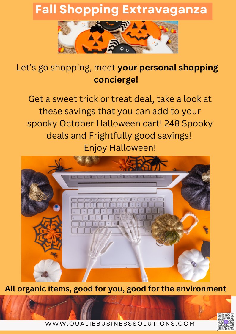 Oualiebiz's tweet image. We’re excited to invite you to the Oualie Business Solutions' Fall Shopping Extravaganza

Event Details:

Date: Thursday, October 24th

Time: 6:30 PM EST

Where: Google Meet (link will be provided upon registration)

This is an event you won’t want to miss!

 #fallshopping