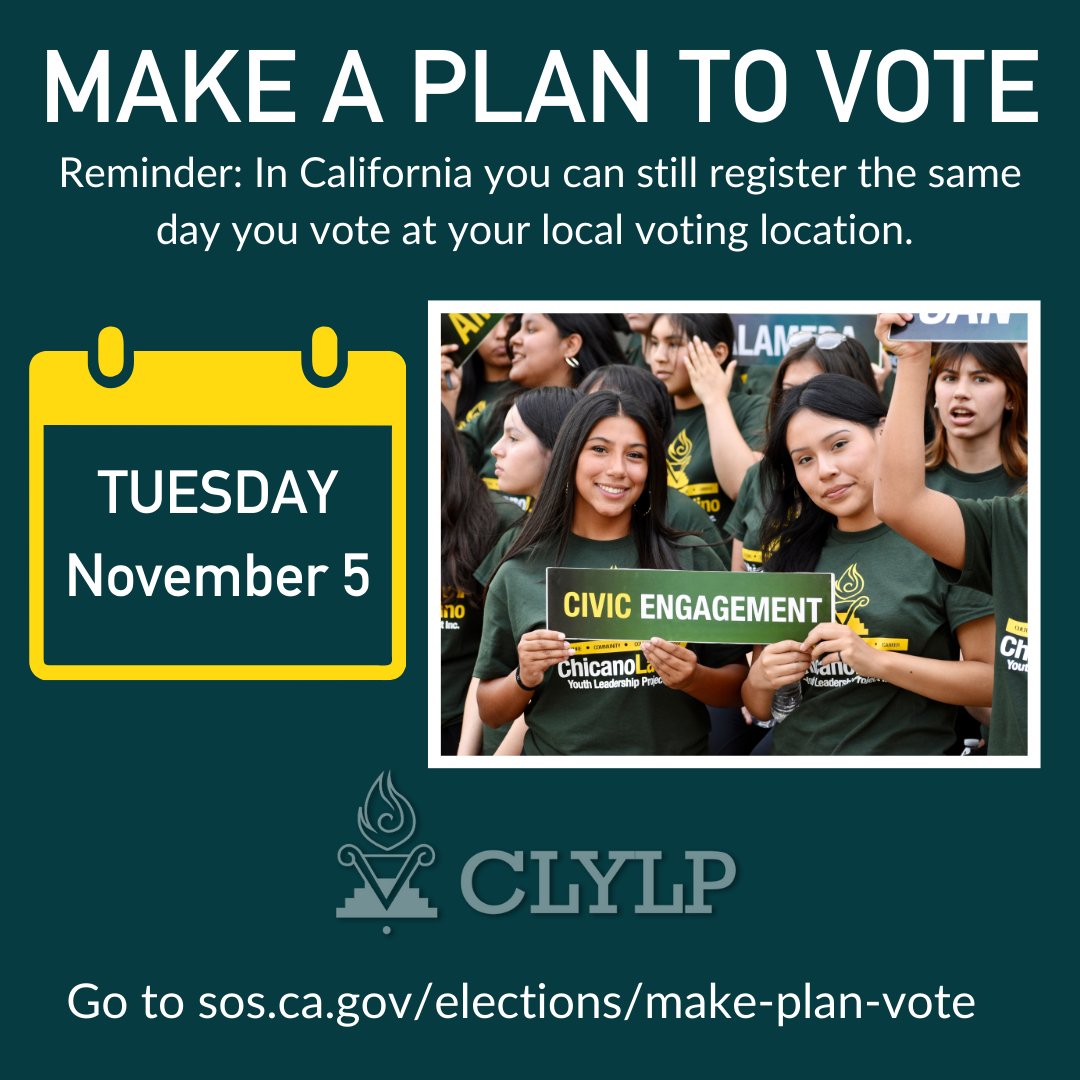 CLYLP's tweet image. Early voting is already underway in California. Do you have a plan to vote? 
.
Find all the information you need: sos.ca.gov/elections/make…