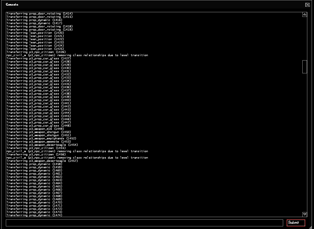 Kizokyy's tweet photo. Sometimes transitions in Multiplayer caused crashes... I (or we) had no idea why

Well turns out, it's problematic when EVERYTHING gets transferred over to the next level! (server can only handle 2048 edicts)

The culprit seems to be the function which checks for PVS.

#postal3 https://t.co/H5LuoXpJ1k