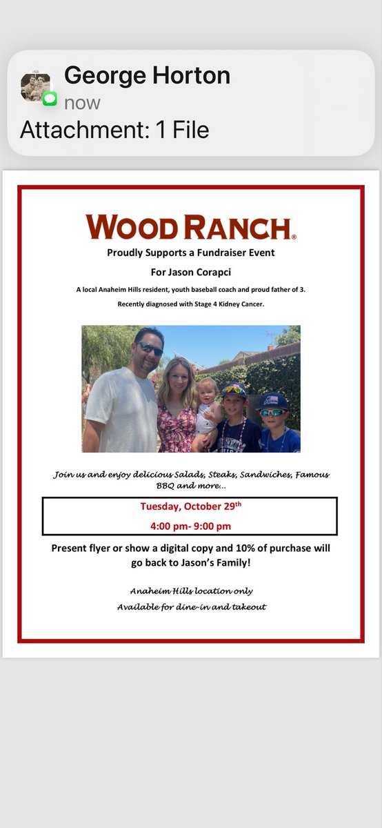Set the date and get great food for a terrific cause 
Go Jason!!!