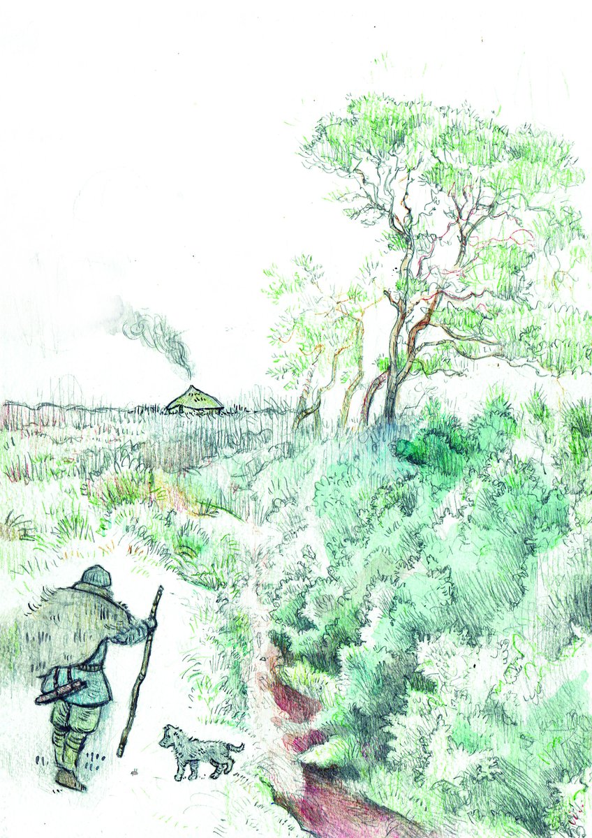 Meet The Hunter, a character from Cumbernauld with a fascinating story. This illustration by John Chamberlain is one of ten at Palacerigg Country Park on the North Lanarkshire Heritage trail. More info: ow.ly/PQe450TPKN6