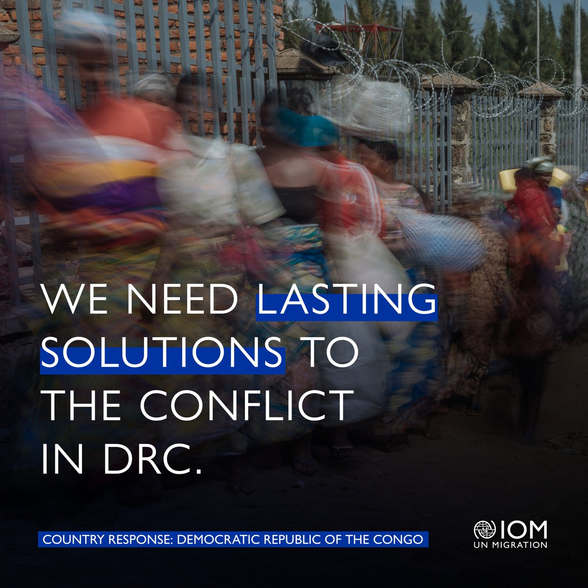 ❗Nearly 7 million people remain internally displaced in #DRCongo. Conflict &amp; disasters continue to compel people to move.

We need lasting solutions to this displacement and to ensure communities are able to rebuild. The people in #DRCongo deserve peace.

iom.int/ZS9