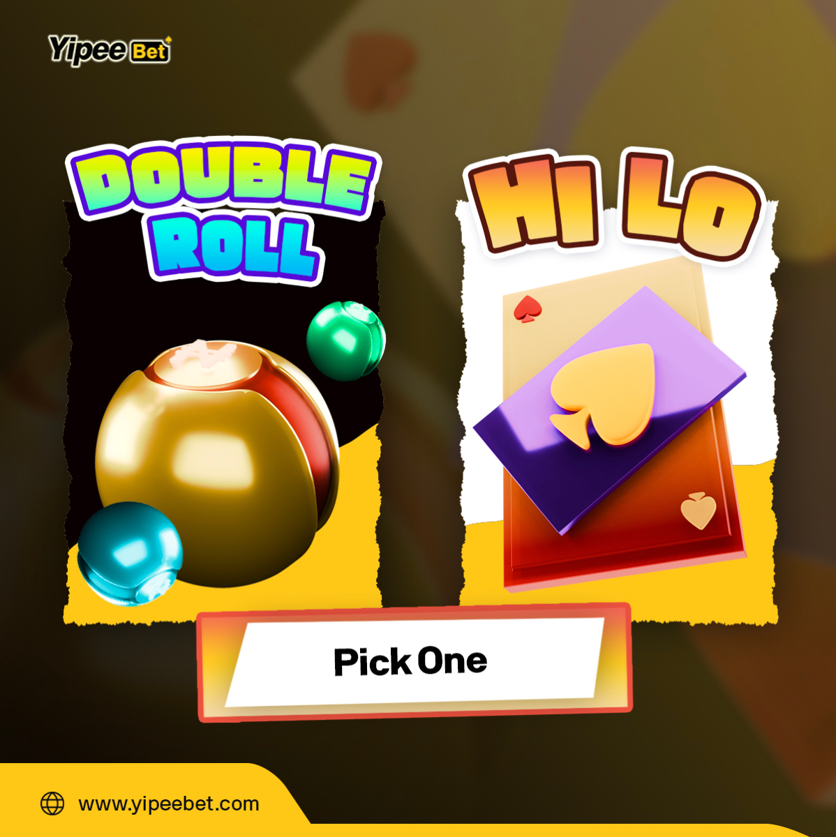 yipeebetcasino's tweet photo. 🎮 Double Roll or Hi Lo? Which game will be your ticket to victory today? Comment down below
#YipeeBet #Casinogames #casino #weekendbet #Playtowin #Bigwin https://t.co/NmWP8oSUYX