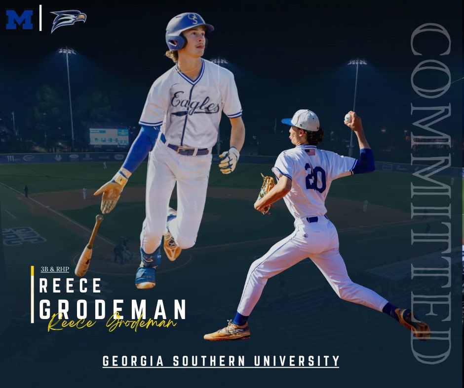 RGrodeman16's tweet photo. I first off want to thank God for blessing me with this opportunity! I want to thank my parents and my coaches who pushed me to be the best. I'm excited to announce my commitment to play Baseball at Georgia Southern University!
@GSAthletics_BSB @AJ_Battisto @TL10Baseball https://t.co/DJmQR5SWr3
