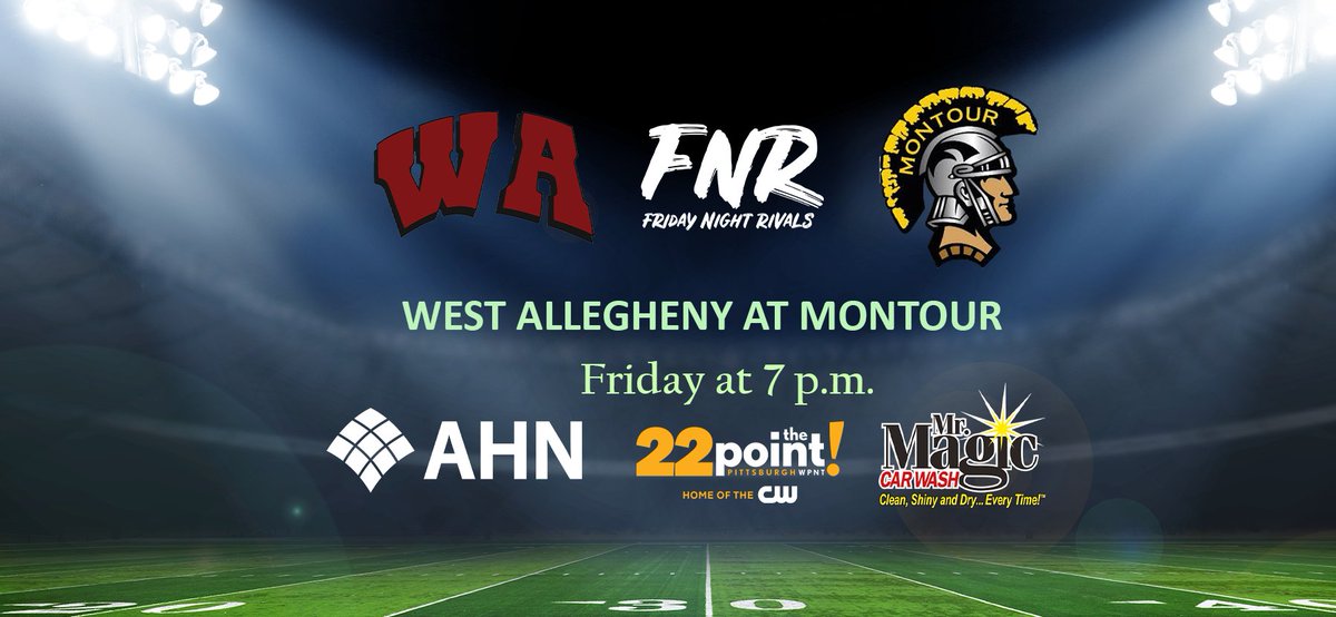 22 The Point (@22thepoint) on Twitter photo THE PARKWAY CONFERENCE TITLE IS ON THE LINE 🏆
🏈 <a href="/WestAFootball/">West A Football</a> 🆚 <a href="/MontourFootball/">Montour Football</a>
🗓️ Friday
⏰ 7 p.m.
📺 22 The Point
🤝 <a href="/AHNtoday/">AHN</a> <a href="/MrMagicCW/">MrMagicCarWash</a> <a href="/WPIAL_Insider/">WPIAL Insider</a>
<a href="/WestASports/">West A Athletics</a> <a href="/MontourAthDept/">Montour School District Athletics</a> <a href="/BrockCornell7/">Brock Cornell</a> <a href="/DanielBatch25/">Daniel Batch</a> <a href="/halajcio/">Caden Halajcio</a> <a href="/DenHopper_Trey/">Trey (Dennis)Hopper</a> <a href="/brodie_cornell/">Brodie Cornell</a> <a href="/jake_bobonski/">Jake Bobonski</a> THE PARKWAY CONFERENCE TITLE IS ON THE LINE 🏆
🏈 <a href="/WestAFootball/">West A Football</a> 🆚 <a href="/MontourFootball/">Montour Football</a>
🗓️ Friday
⏰ 7 p.m.
📺 22 The Point
🤝 <a href="/AHNtoday/">AHN</a> <a href="/MrMagicCW/">MrMagicCarWash</a> <a href="/WPIAL_Insider/">WPIAL Insider</a>
<a href="/WestASports/">West A Athletics</a> <a href="/MontourAthDept/">Montour School District Athletics</a> <a href="/BrockCornell7/">Brock Cornell</a> <a href="/DanielBatch25/">Daniel Batch</a> <a href="/halajcio/">Caden Halajcio</a> <a href="/DenHopper_Trey/">Trey (Dennis)Hopper</a> <a href="/brodie_cornell/">Brodie Cornell</a> <a href="/jake_bobonski/">Jake Bobonski</a>
