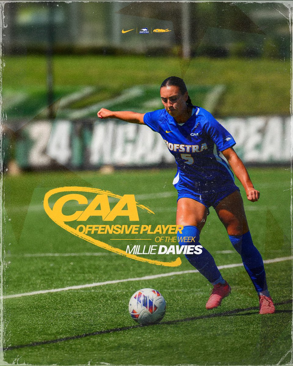 HofstraWSOC's tweet photo. 𝙎𝙞𝙢𝙥𝙡𝙚 𝙈𝙖𝙩𝙝

2️⃣ Goals + 1️⃣ Assist = @caasports Offensive Player of the Week for Millie Davies

#PrideOfLI https://t.co/zf7wmoA1CK