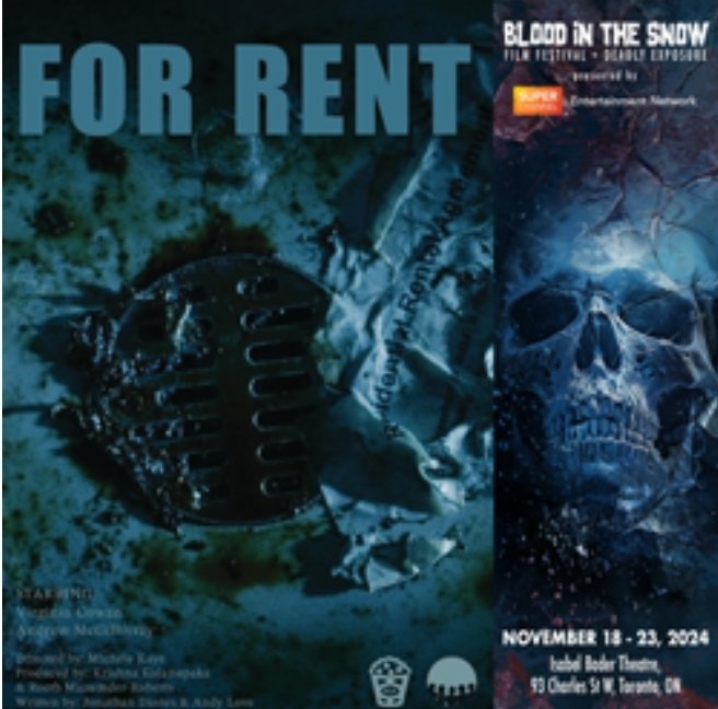 Jonnydeelight's tweet image. Thrilled that our horror For Rent will be in the lineup at Blood In The Snow film fest this Nov! 

#scriptwriting 
#horror
#indiefilm