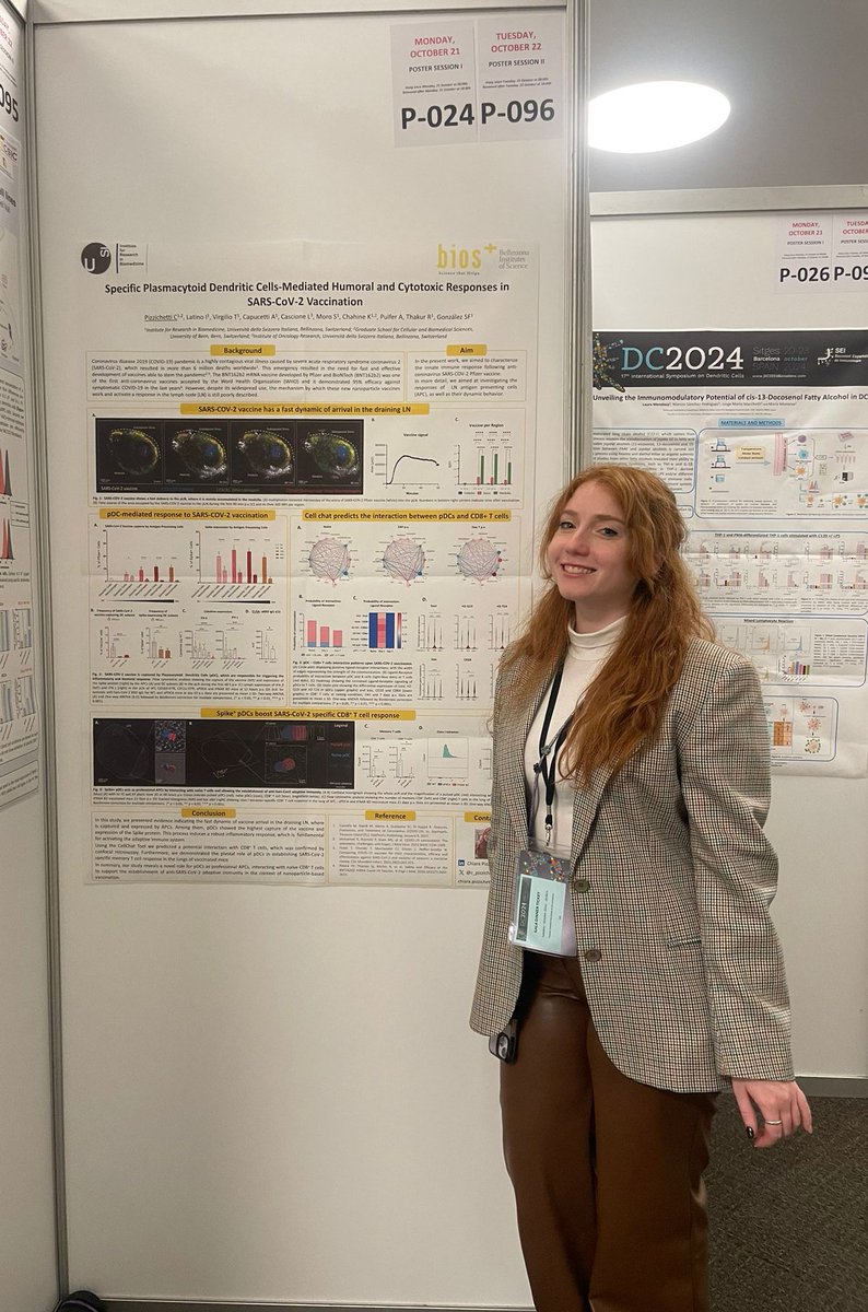 c_pizzichetti's tweet image. Exciting day at the #DCSymposium2024 presenting my research on #pDC and their role in immune responses to #SARSCoV2 vaccination! Honored to be part of such an inspiring scientific community and to exchange ideas with brilliant minds. #DC2024 #Immunology #sitges