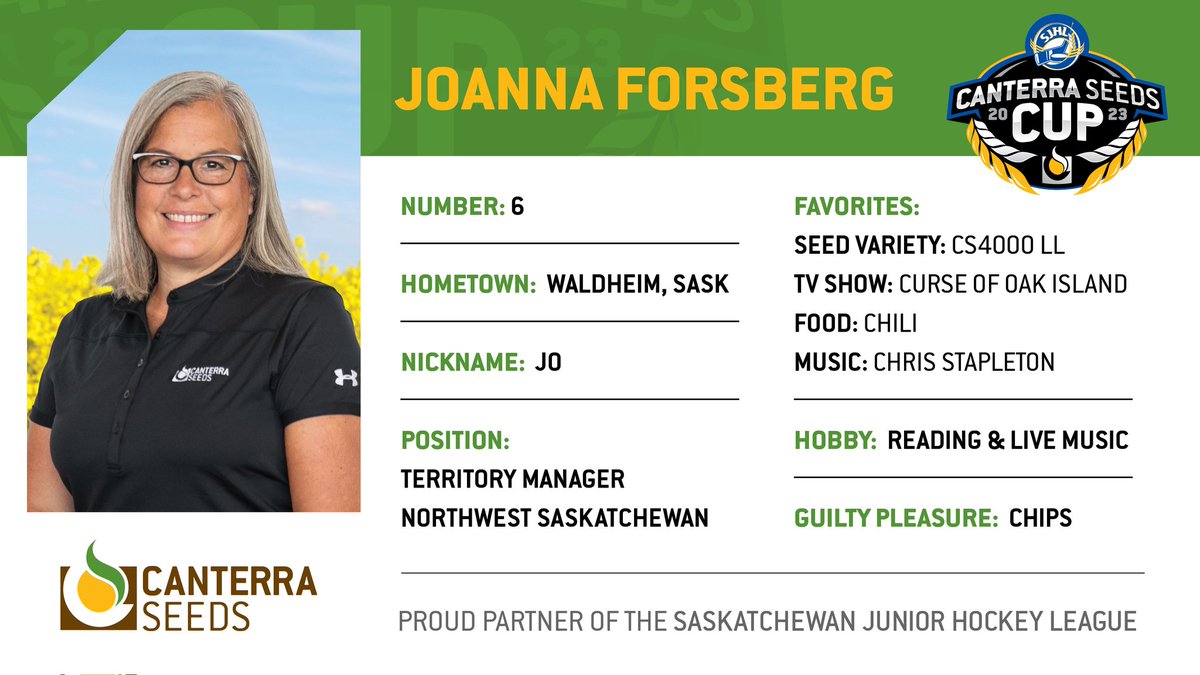 canterraseeds's tweet photo. A fresh #PrairieProfile featuring @JoannaCanterra, our Western Saskatchewan Territory Manager!
Jo’s journey began in 2017 with us, but she’s been in agriculture and sales for years.
She’s a proud mom, grandma, hockey fan, and live music lover. Learn more:
https://t.co/FhehwsNX97 #GetToKnowUs #MeetOurTeamMonday