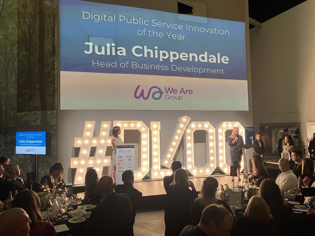 we_aregroup's tweet photo. An unforgettable night in Manchester as we presented the Digital Public Service Innovation of the Year award to the commendable https://t.co/vDmOIxfiR1 during the #DLWeek's #DL100 Awards. 👏 Incredible venue, exceptional nominees and well-deserved winners! 🎉
#digileaders #impact https://t.co/A9rScQHiQn
