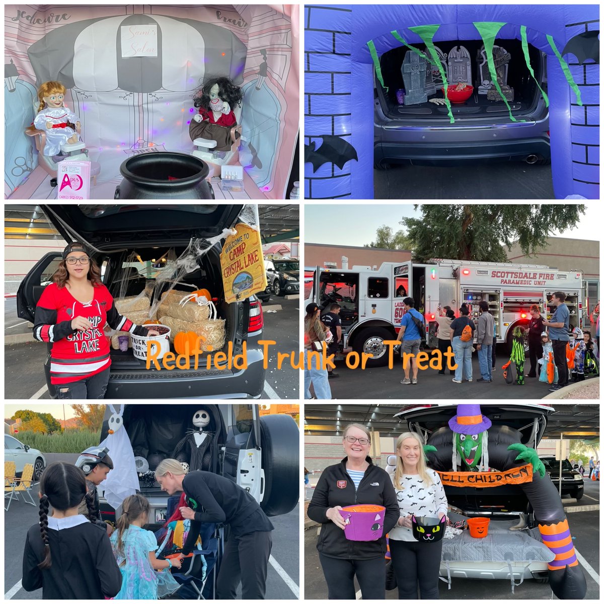 RedfieldSUSD's tweet photo. It was so awesome to see all the decorated trunks and spooky costumes at Trunk or Treat! Thank you to our community partners for helping with the fun! https://t.co/M5UyQCVFoT