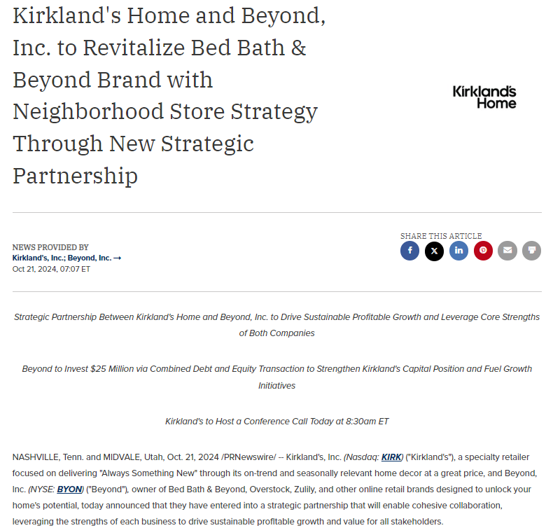 davidorr_31's tweet photo. Welcome to the @BeyondBYON family @kirklands! $BYON $KIRK https://t.co/tUcxxTzUw4
