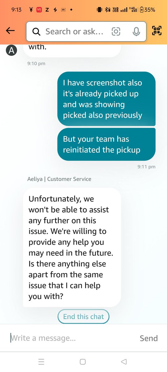 BiswalKalyab's tweet photo. @JeffBezos @ADoricko Sir, I am frustrated with the resolution provided by your customer care team on my refund issue. This is highly insane a customer is repeatedly asking for help. They are repeatedly giving me time and re initiating the return pickup without concerning about refund. https://t.co/u0TEitZ8Hh