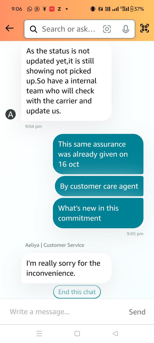BiswalKalyab's tweet photo. @JeffBezos @ADoricko Sir, I am frustrated with the resolution provided by your customer care team on my refund issue. This is highly insane a customer is repeatedly asking for help. They are repeatedly giving me time and re initiating the return pickup without concerning about refund. https://t.co/u0TEitZ8Hh