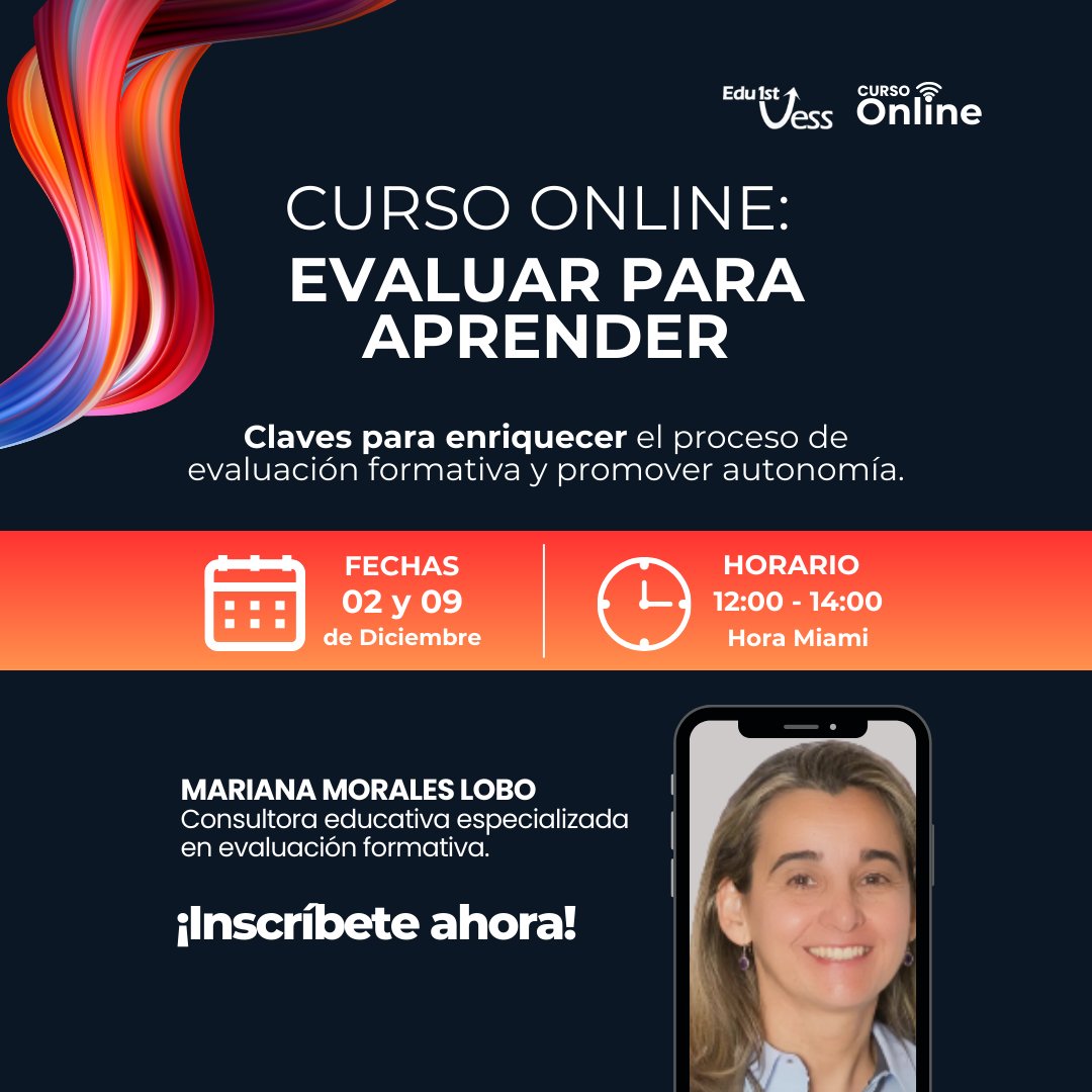 Inscríbete en el curso "Evaluar para Aprender" con Mariana Morales Lobo
📅 Fechas: 2 y 9 de diciembre
⏰ Horario: 12:00 - 14:00 horas (Miami)
lnkd.in/eycYTWVQ (certificado de participación incluido)