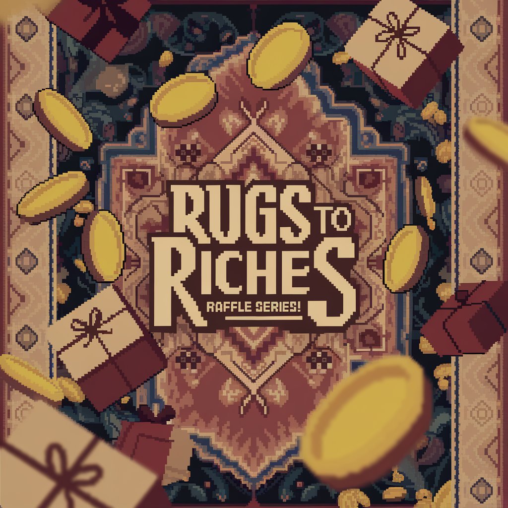 📢 1st Weekly RUGS•TO•RICHES Raffle Draw! 🎟️

In just 12 hours, we’ll draw the winners for the 1st Weekly Raffle in the RUGS•TO•RICHES Raffle Series. And remember, this is just one of the seven raffles this month, so there’s plenty to be excited about! 🚀

If you haven’t