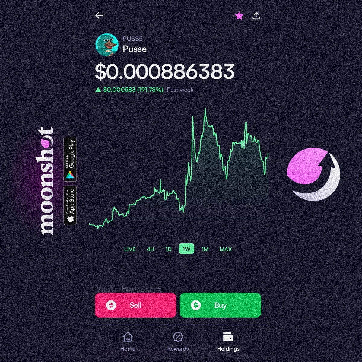 PusseRaider's tweet photo. You can now buy $PUSSE on @usemoonshot 

Download the app 👉 https://t.co/ItmUPP0YXZ

Search CA 👉 ERyohC12uzjcXi8CTKhqsZsqgLXQx4E47shzGEAhrba3

Hit Buy and pay with Apple Pay, PayPal, Credit Card or Crypto 💸

@PusseSolana #PUSSE https://t.co/ivyd1P7214