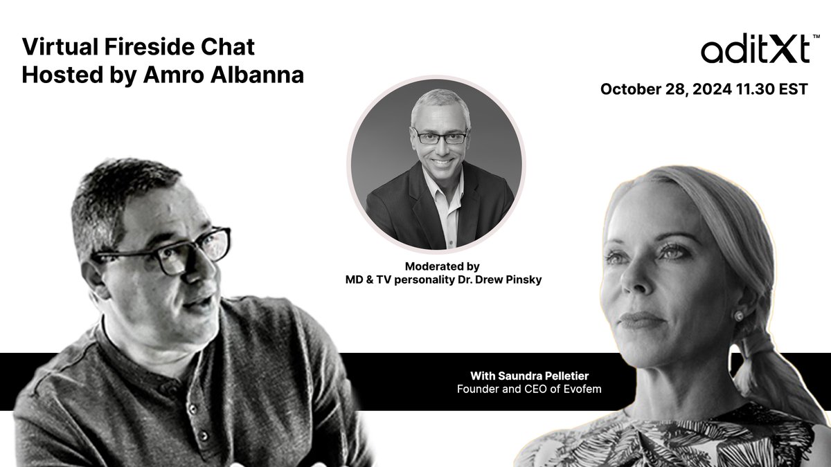 PCGAdvisory's tweet photo. .@Aditxt $ADTX has announced its next fireside chat to be held on Monday, October 28th at 11:30am EST featuring Aditxt CEO Amro Albanna and @Evofem $EVFM CEO Saundra Pelletier https://t.co/DPAYD9mFSF #ADTX #EVFM #firesidechat #DrDrewPinsky https://t.co/TwALIMsnYJ