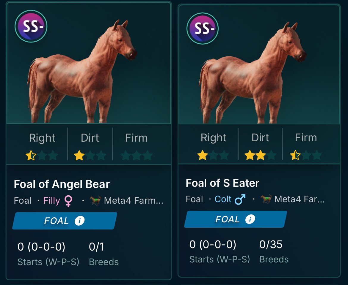 Quite the foals day for the Farm! We took some big shots last few seasons of <a href="/photofinishgame/">Photo Finish™ LIVE 🐎 Virtual Horse Racing</a> and it’s ohh so rewarding to see them finally paying off. That’s makes 3 SS- to date for us.  

What are y’all most excited about after this reveal?!?